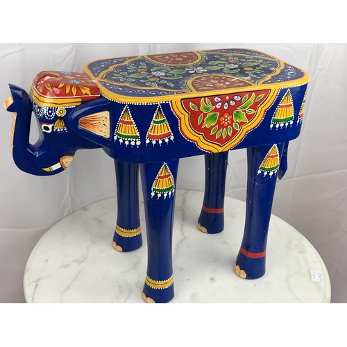 209 - A HIGHLY DECORATIVE ELEPHANT TABLE 19X15