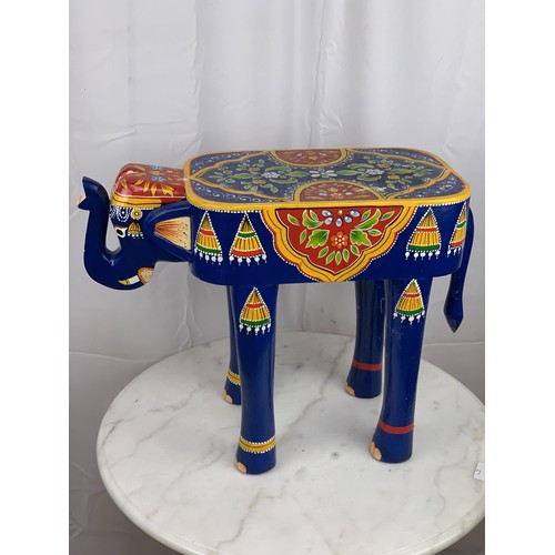 209 - A HIGHLY DECORATIVE ELEPHANT TABLE 19X15