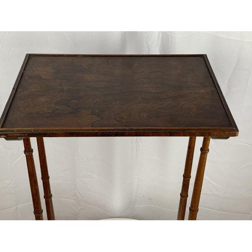 216 - ANTIQUE TALL ROSEWOOD TWIN SPIDDLE LEGGED SIDE TABLE