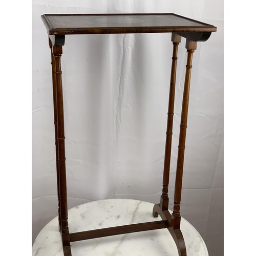 216 - ANTIQUE TALL ROSEWOOD TWIN SPIDDLE LEGGED SIDE TABLE