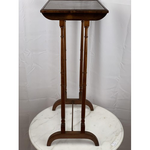 216 - ANTIQUE TALL ROSEWOOD TWIN SPIDDLE LEGGED SIDE TABLE