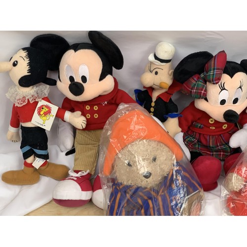 286 - A LOT OF DISNEY CHARACTER SOFT TOYS ETC