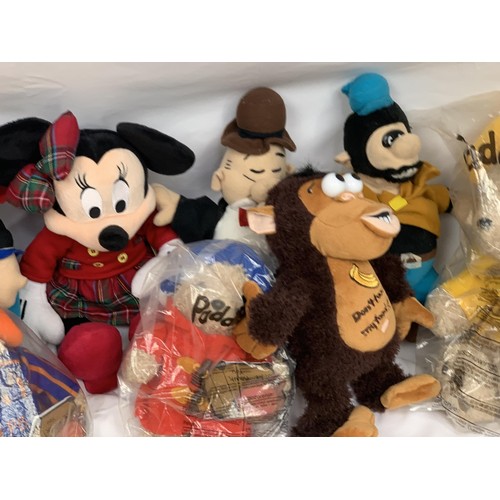 286 - A LOT OF DISNEY CHARACTER SOFT TOYS ETC