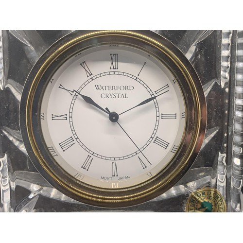 291 - A WATERFORD CRYSTAL MANTLE CLOCK 5 1/4x 3 1/2