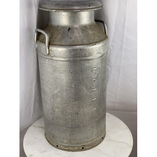 245 - 10 GALLON GALVANISHED MILK CHURN WITH LID