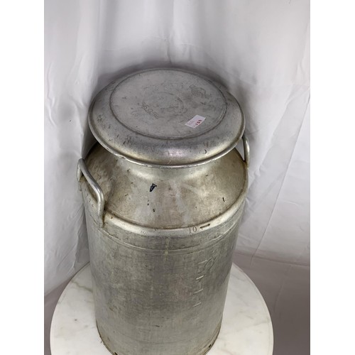 245 - 10 GALLON GALVANISHED MILK CHURN WITH LID