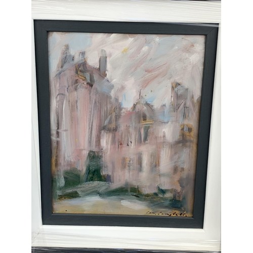 767 - OIL ON BOARD BELFAST CASTLE BY CON CAMPBELL 17X15