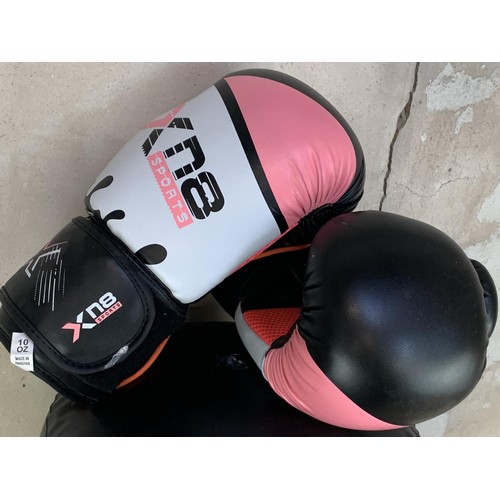50 - A PUNCHBAG AND BOXING GLOVES