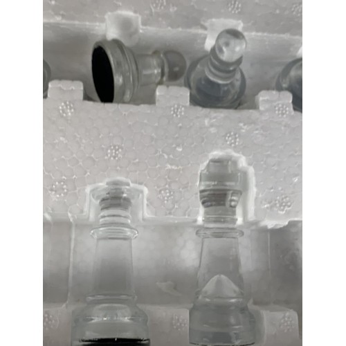 52 - A GLASS CHESS SET