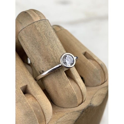 227 - A SILVER SOLITAIRE RING