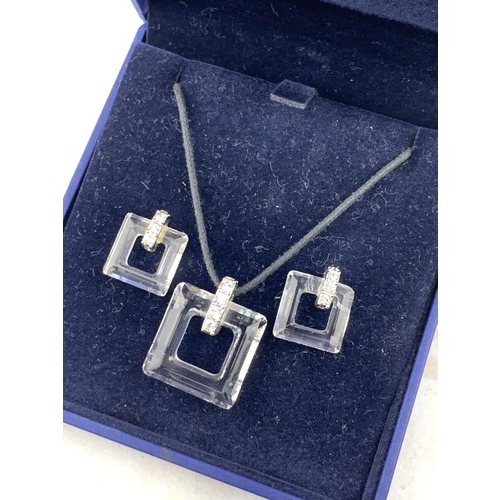 253 - A SWAROFSKI CRYSTAL NECKLACE AND EARRING SET IN ORIGINAL BOX