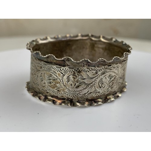 258 - A NIRHINGHAM SILVER NAPKIN RING 9.1G