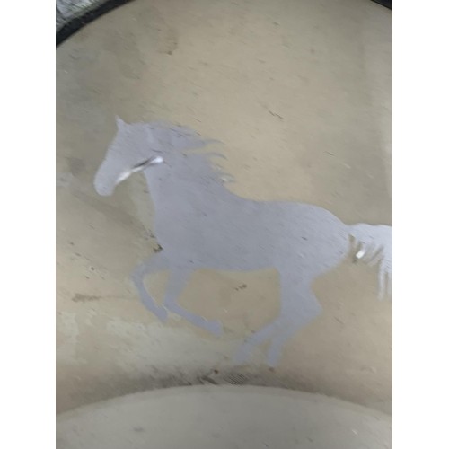 169 - A STONE EFFECT PORTHOLE WITH  HORSE STICKER 15