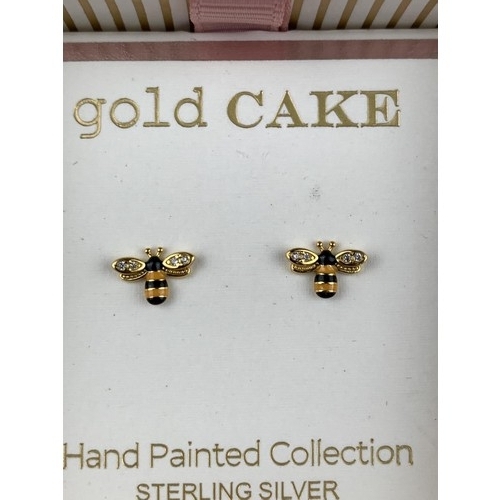 269 - STERLING SILVER HONEY BEE EARRINGS