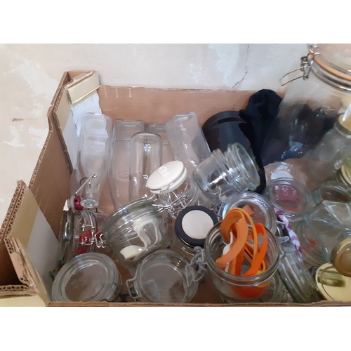 177 - BOX OF MIXED KILNER JARS