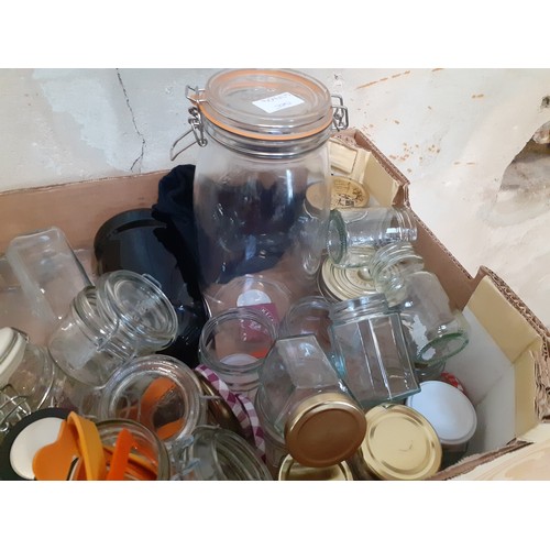 177 - BOX OF MIXED KILNER JARS