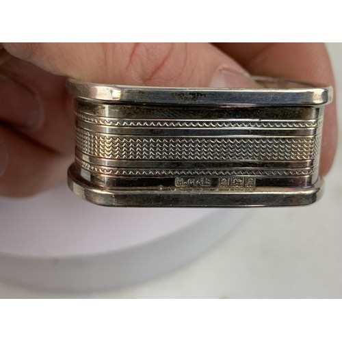 274 - A SILVER NAPKIN RING FROM BIRHINGHAM DATED 1941