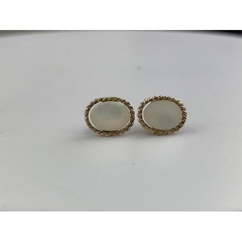 298 - 9ct MOONSTONE EARRINGS