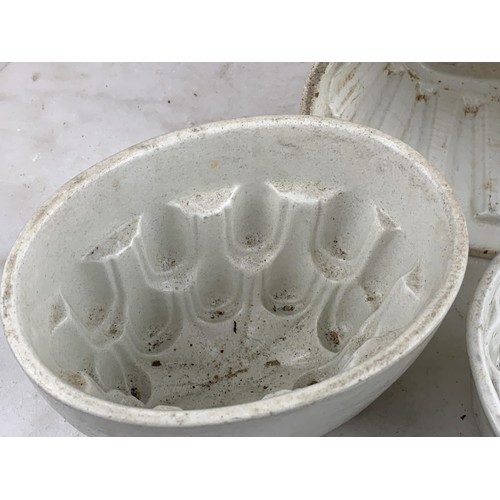 330 - 3 ANTIQUE CERAMIC JELLY MOULDS