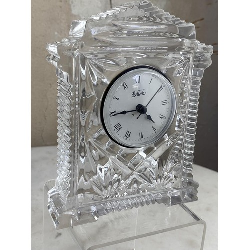 370 - A BELLEEK CRYSTAL CLOCK 6