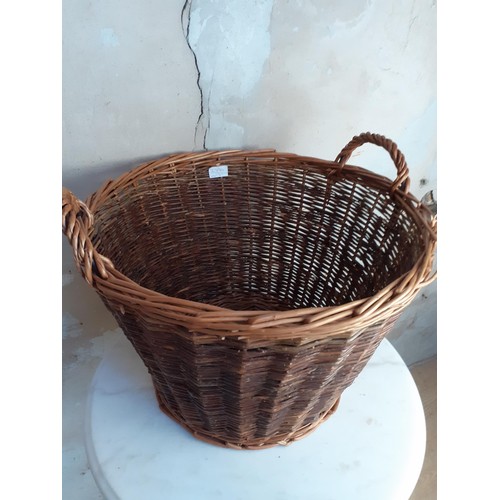 418 - 2 HANDLED WICKER BASKET