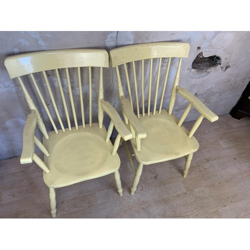 419 - PAIR OF VICT PINE COUNTRY CHAIRS