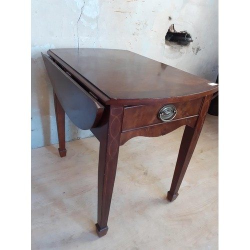 422 - INLAID 1 DRAWER DROP LEAF TABLE