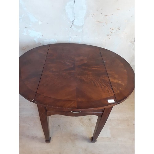 422 - INLAID 1 DRAWER DROP LEAF TABLE