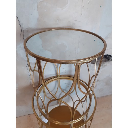 427 - NEW GILT MIRRORED TOP NEST OF 2 TABLES