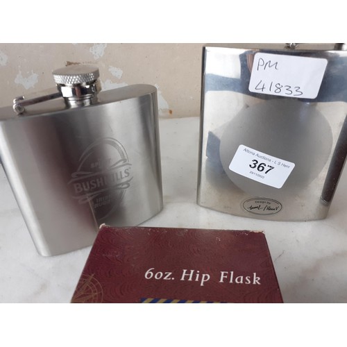 368 - A LOT OF 5 HIP FLASKS