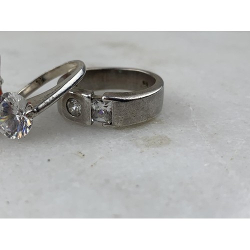 460 - 3 ASSORTED SILVER DRESS RINGS