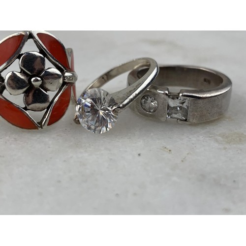 460 - 3 ASSORTED SILVER DRESS RINGS