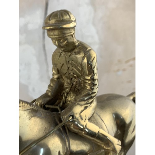 467 - HEAVY BRASS HORSE AND JOCKEY 7