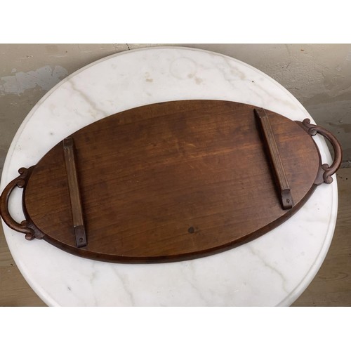 540 - A CARVED HARDWOOD TRAY (2 HANDLED) 24