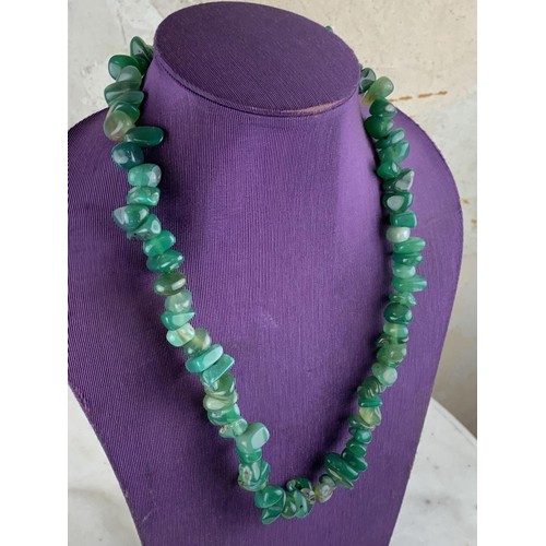 591 - HEAVY JADE BEAD NECKLACE