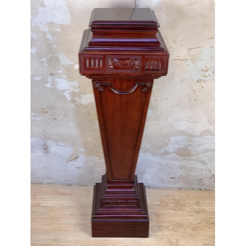 618 - LARGE MAH CARVED PEDESTAL 4ft tall