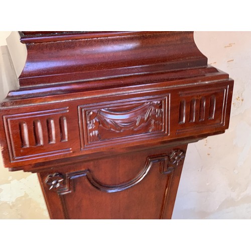 618 - LARGE MAH CARVED PEDESTAL 4ft tall