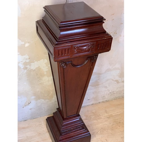 618 - LARGE MAH CARVED PEDESTAL 4ft tall