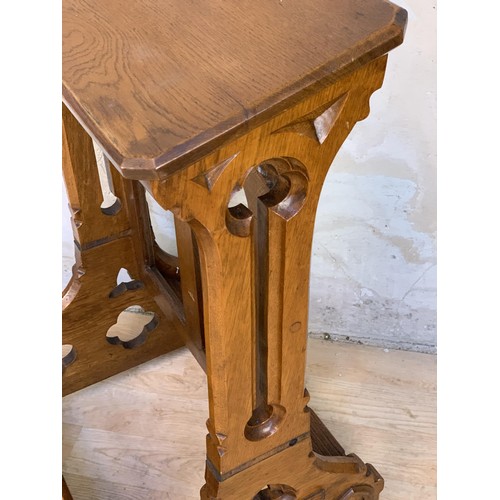 634 - ANTIQUE OAK PRAYER STOOL