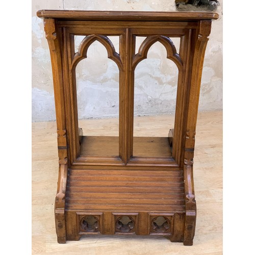 634 - ANTIQUE OAK PRAYER STOOL