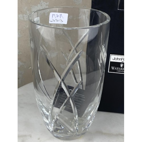 645 - A BOXED WATERFORD CRYSTAL VASE 10