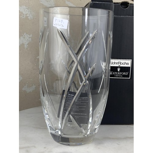 645 - A BOXED WATERFORD CRYSTAL VASE 10