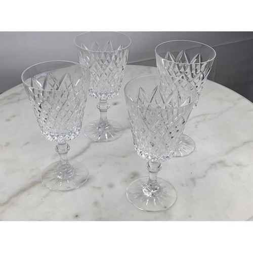 648 - A LOT OF 4 LARGE TYRONE CRYSTAL WINE GLASS