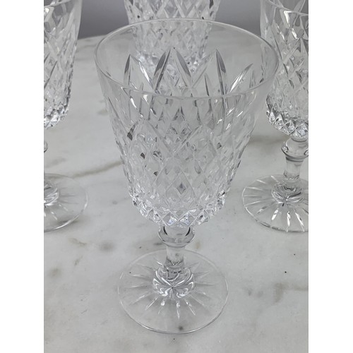 648 - A LOT OF 4 LARGE TYRONE CRYSTAL WINE GLASS