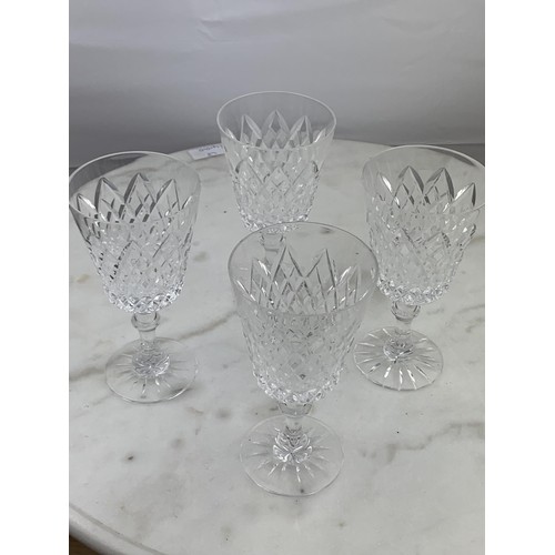 648 - A LOT OF 4 LARGE TYRONE CRYSTAL WINE GLASS