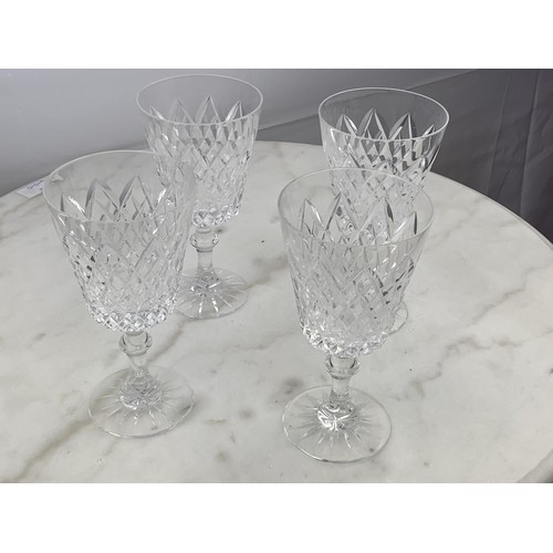 648 - A LOT OF 4 LARGE TYRONE CRYSTAL WINE GLASS