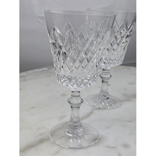 648 - A LOT OF 4 LARGE TYRONE CRYSTAL WINE GLASS