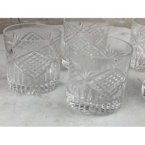 703 - A SET OF 6 CRYSTAL HEAVY TYRONE CRYSTAL WHISKEY THUMBLERS