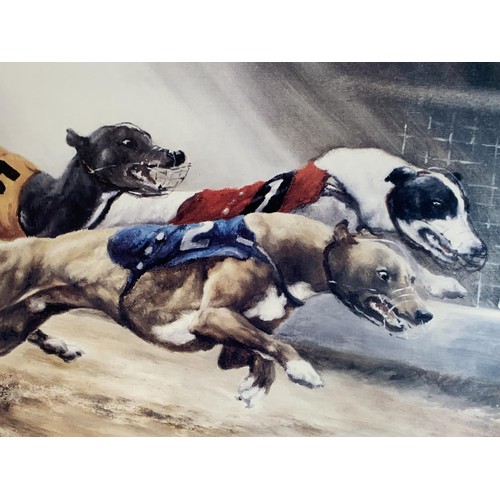 714 - BOXED IN A GREYHOUND RACING PRINT 20 x 23