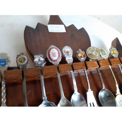 74 - WALL MOUNTED COLLECTORS SPOONS